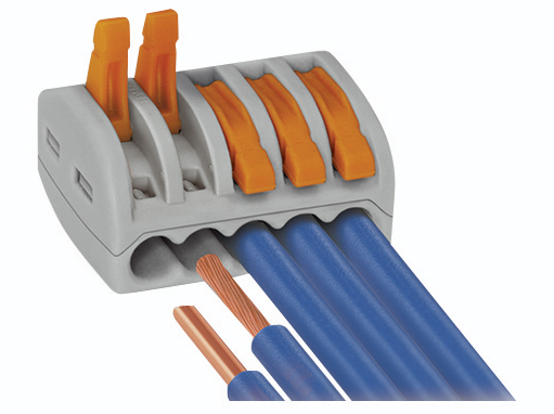Lever Nut, 28-14 AWG, 5 Pole Cage Clamp Connection