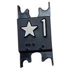 Spacer 1.25" Sq. Marked Star 1
