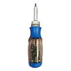 Screwdriver with Ratchet and 12 Bits