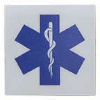 Sign, Star Of Life 4"x 4" White Background