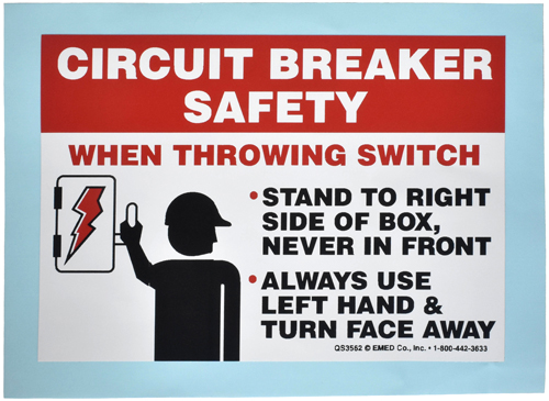 Circuit Breaker Safety, 5" x 3.75", Self Adhesive