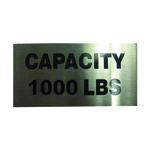 CAPACITY PLATE 1000 LB S.S. 2
