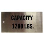 CAPACITY PLATE 1200 LB S.S. 2