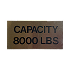 Capacity Plate 8000 LB, S.S, 2" x 4"