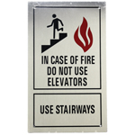 Sign," In Case Of Fire" 6"x10"