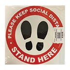 Floor Decal, Please Keep Social Distance, Stand