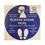 Floor Decal, Please Stand Here, Face Mask Required