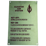 SIGN,FIRE INSTRUCTION,CAR ON/O