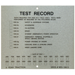 TEST TAG, TRACTION 5 YEAR