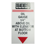 Sign, Oil Gauge level