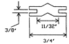ASTRAGAL, REVERSING 3/8"GROOVE