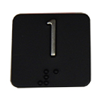 BRAILLE #1,1.25 SQ. SS CHAR. O