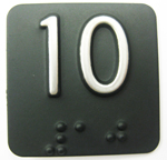 BRAILLE#10,1.25 SQ. SS CHAR. O