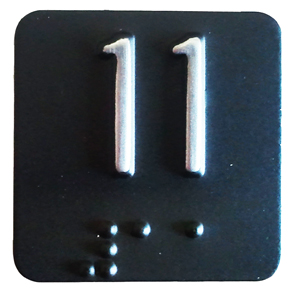 BRAILLE#11,1.25 SQ. SS CHAR. O