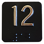 BRAILLE#12,1.25 SQ. SS CHAR. O