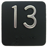 Braille, 1.25"SQ. SS Char On