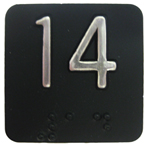 Braille, 1.25"SQ. SS Char On