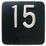 Braille, 1.25"SQ. SS Char On