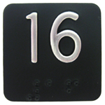 Braille, 1.25"SQ. SS Char On
