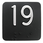Braille, 1.25"SQ. SS Char On