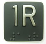 BRAILLE #1R,1.25 SQ. SS CHAR O