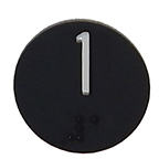 Braille, Round 1.375" Black