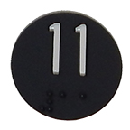 Braille, Round 1.375" Black