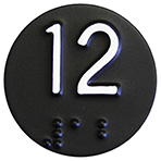 Braille, Round 1.375" Black