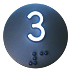 Braille, Round 1.375" Black