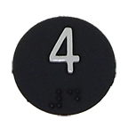 Braille, Round 1.375" Black