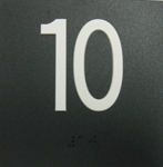 BRAILLE#10,4"X4",BLACK W/ WHIT