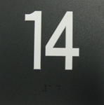 BRAILLE #14, 4"X4",BLK W/