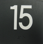 BRAILLE #15, 4"X4",BLK W/
