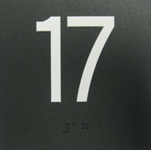 BRAILLE #17, 4"X4",BLK W/