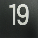 BRAILLE #19, 4"X4",BLK W/