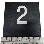 BRAILLE #2,4"X4",BLACK W/ WHIT