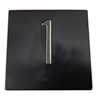 BRAILLE #1, 4"X4",BLK W/ SS MA