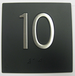 BRAILLE #10,4"X4",BLK W/ SS MA