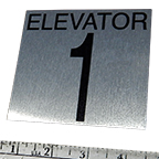 Hoistway ID Plaque, Aluminum 4" Black Char. SS