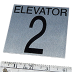 Hoistway ID Plaque, Aluminum 4", Black Char SS