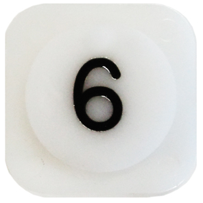 JEWEL, ROUND MARKED "6"