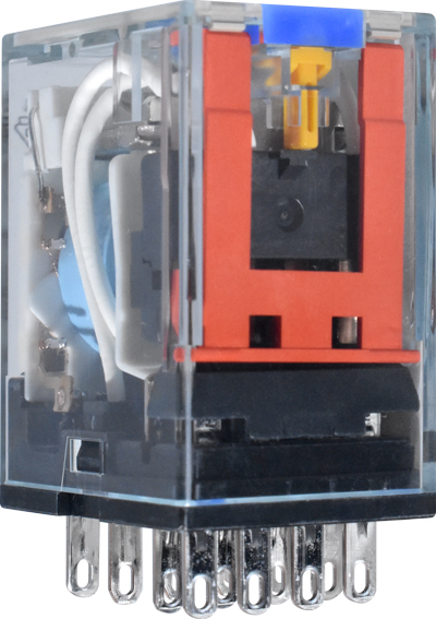 RELAY 4PDT 110VDC, 5A, BUTTON