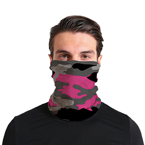 Mask, Face Buff, Pink/Black/Grey Camo