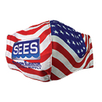 Mask, SEES American Flag, 3 Layer Cotton/Polyeste