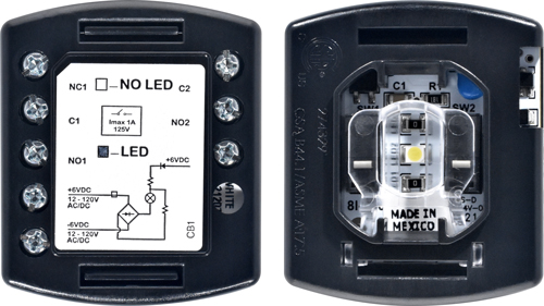 Contact Block, Multi-Volt White 1 LED, 6-120VAC/DC