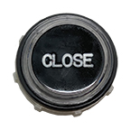 Pushbutton, "Close" Black