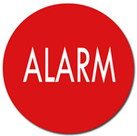 BUTTON INSERT, ROUND "ALARM"