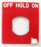 BEZEL, SQUARE RED, OFF-HOLD-ON
