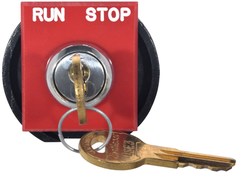 RUN-STOP,SQUARE RED KEYSWITCH